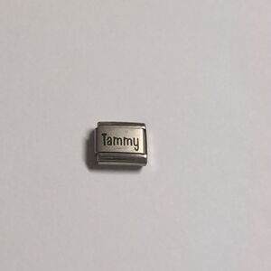 Silver Tammy Italian Link Stainless Steel Charm for Nomination Style Bracelet‎